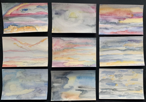 Watercolor paintings - 9 skies